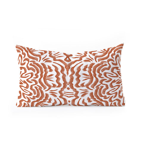 Marta Barragan Camarasa Terracotta strokes pattern Oblong Throw Pillow