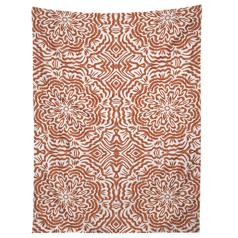 Marta Barragan Camarasa Terracotta strokes pattern Tapestry