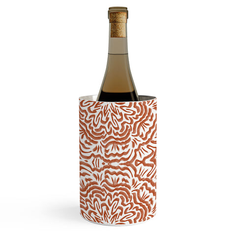 Marta Barragan Camarasa Terracotta strokes pattern Wine Chiller