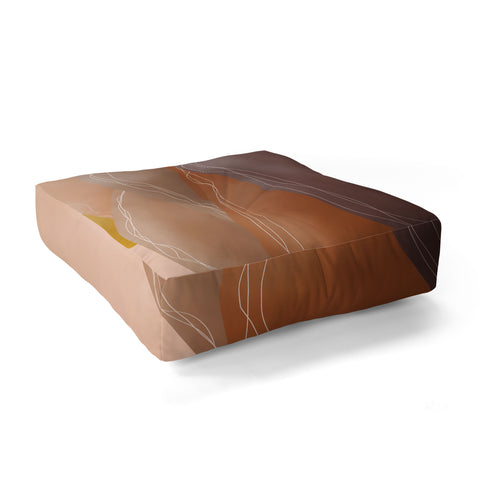 Marta Barragan Camarasa Terracotta sunrise I Floor Pillow Square