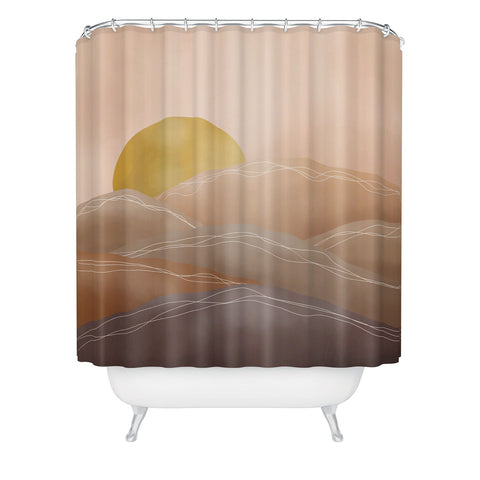 Marta Barragan Camarasa Terracotta sunrise I Shower Curtain