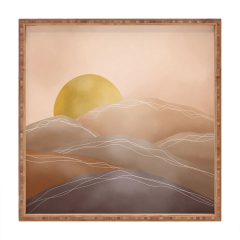 Marta Barragan Camarasa Terracotta sunrise I Square Tray