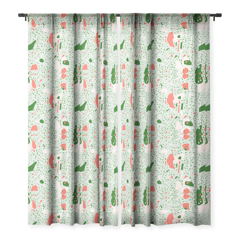 Marta Barragan Camarasa Terrazzo abstract forms Sheer Window Curtain