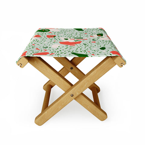 Marta Barragan Camarasa Terrazzo abstract forms Folding Stool