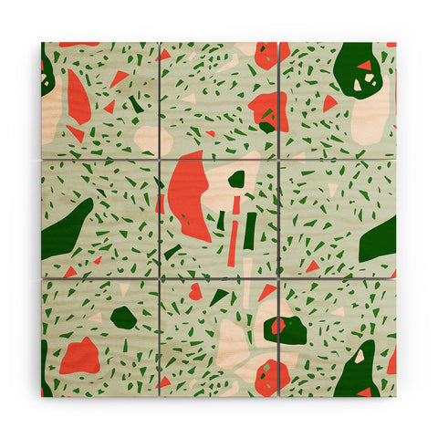 Marta Barragan Camarasa Terrazzo abstract forms Wood Wall Mural