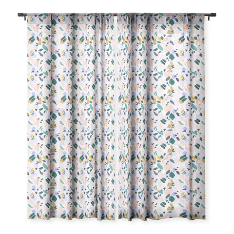 Marta Barragan Camarasa Terrazzo brushstrokes Sheer Window Curtain