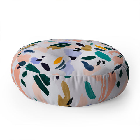 Marta Barragan Camarasa Terrazzo brushstrokes Floor Pillow Round