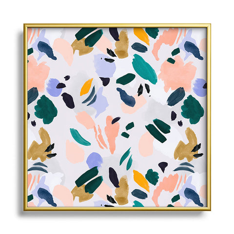 Marta Barragan Camarasa Terrazzo brushstrokes Square Metal Framed Art Print