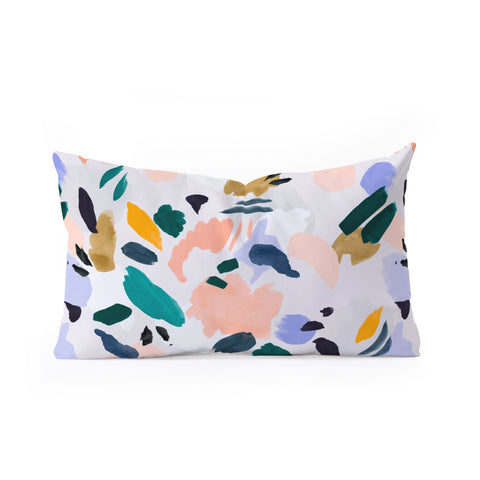 Marta Barragan Camarasa Terrazzo brushstrokes Oblong Throw Pillow
