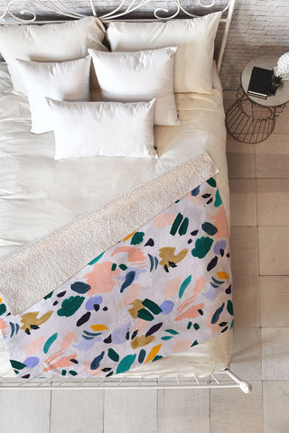 Marta Barragan Camarasa Terrazzo brushstrokes Fleece Throw Blanket