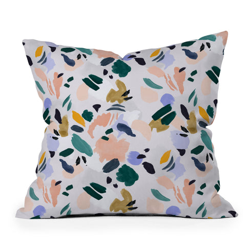 Marta Barragan Camarasa Terrazzo brushstrokes Throw Pillow
