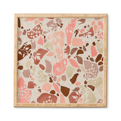Marta Barragan Camarasa Terrazzo of dots and plants Framed Wall Art