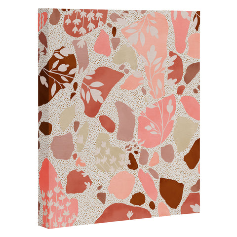 Marta Barragan Camarasa Terrazzo of dots and plants Art Canvas