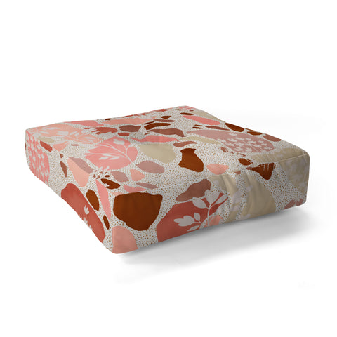 Marta Barragan Camarasa Terrazzo of dots and plants Floor Pillow Square