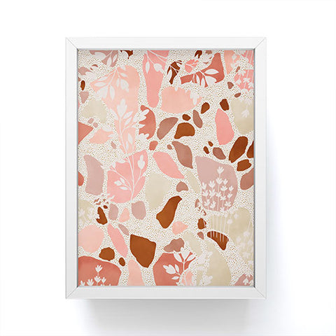 Marta Barragan Camarasa Terrazzo of dots and plants Framed Mini Art Print