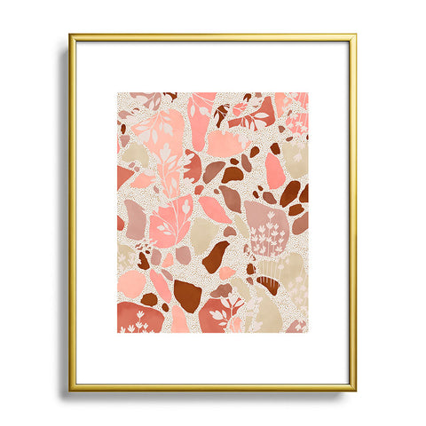 Marta Barragan Camarasa Terrazzo of dots and plants Metal Framed Art Print