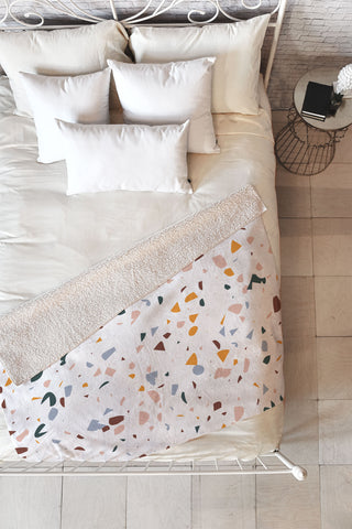 Marta Barragan Camarasa Terrazzo Simple Forms Fleece Throw Blanket