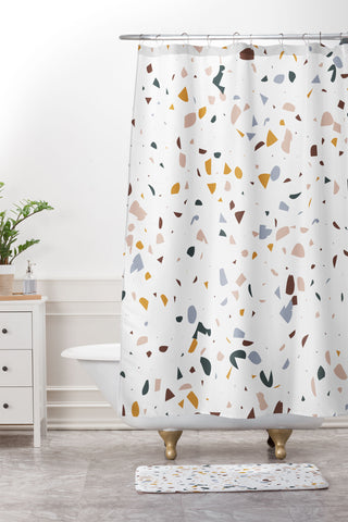 Marta Barragan Camarasa Terrazzo Simple Forms Shower Curtain And Mat