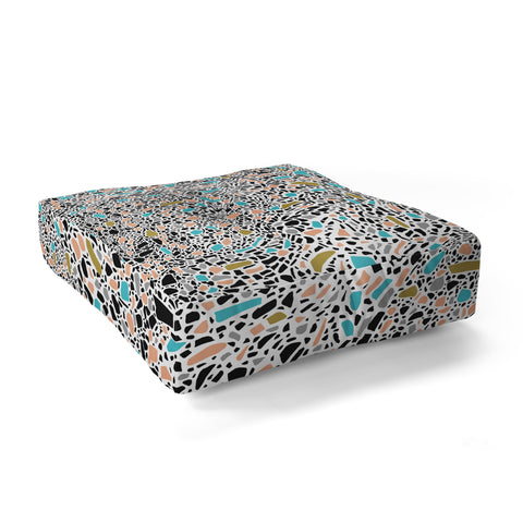 Marta Barragan Camarasa Terrazzo waves Floor Pillow Square