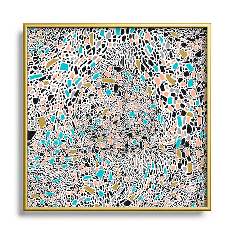 Marta Barragan Camarasa Terrazzo waves Square Metal Framed Art Print