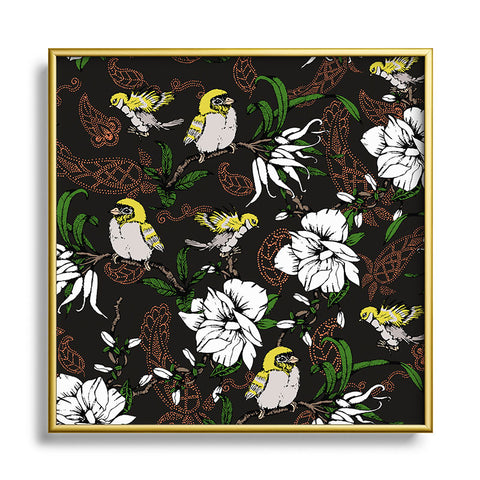 Marta Barragan Camarasa The Birds of Paradise and the Paisley Garden Square Metal Framed Art Print