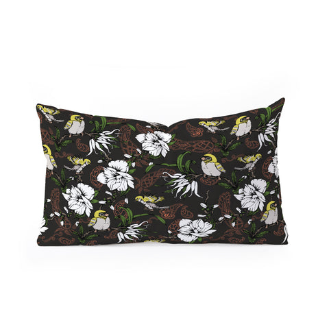 Marta Barragan Camarasa The Birds of Paradise and the Paisley Garden Oblong Throw Pillow