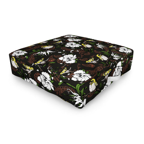 Marta Barragan Camarasa The Birds of Paradise and the Paisley Garden Outdoor Floor Cushion