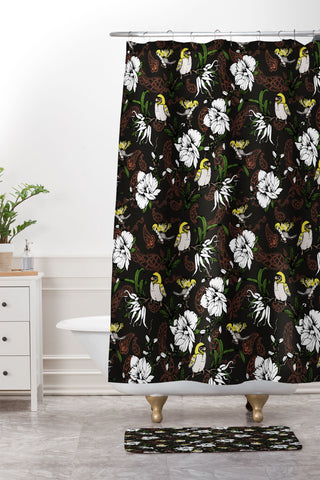 Marta Barragan Camarasa The Birds of Paradise and the Paisley Garden Shower Curtain And Mat