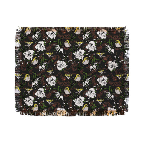 Marta Barragan Camarasa The Birds of Paradise and the Paisley Garden Throw Blanket