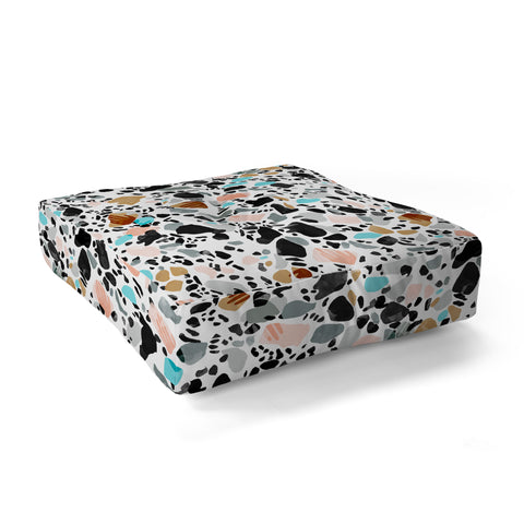 Marta Barragan Camarasa The hands of terrazzo Floor Pillow Square