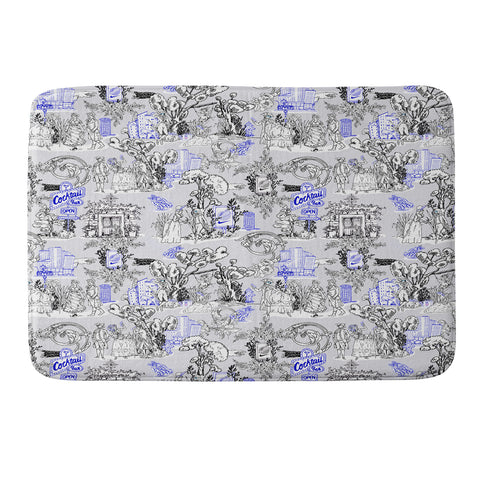 Marta Barragan Camarasa Toile de Jouy Between eras 02 Memory Foam Bath Mat