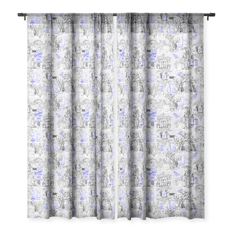 Marta Barragan Camarasa Toile de Jouy Between eras 02 Sheer Window Curtain