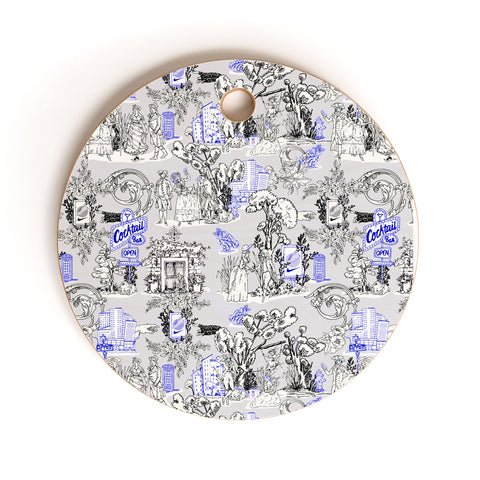 Marta Barragan Camarasa Toile de Jouy Between eras 02 Cutting Board Round