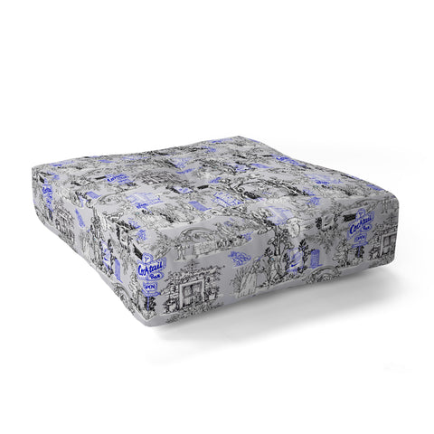 Marta Barragan Camarasa Toile de Jouy Between eras 02 Floor Pillow Square