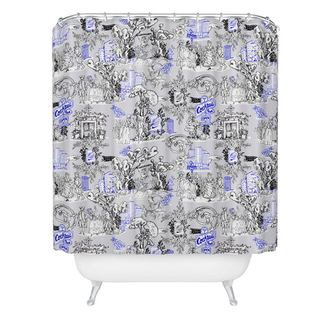 Marta Barragan Camarasa Toile de Jouy Between eras 02 Shower Curtain
