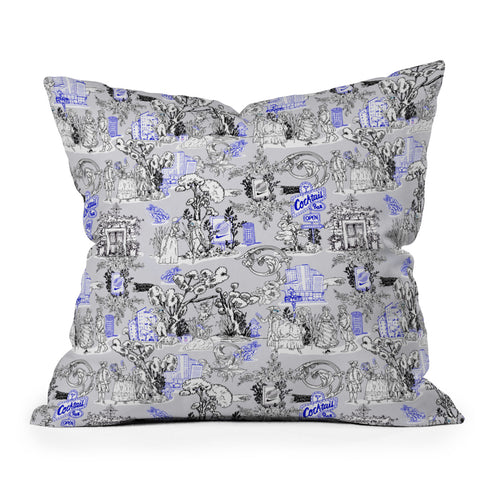 Marta Barragan Camarasa Toile de Jouy Between eras 02 Throw Pillow