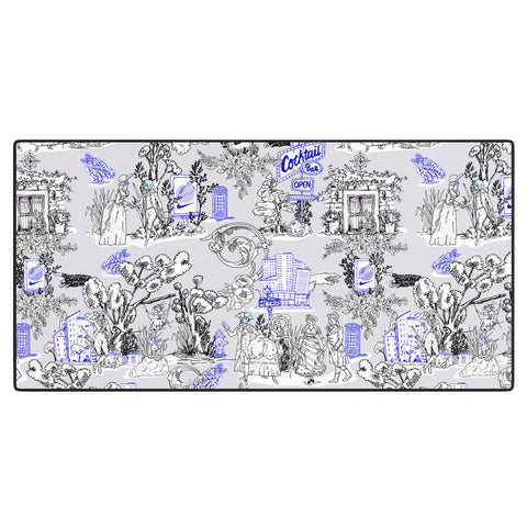 Marta Barragan Camarasa Toile de Jouy Between eras 02 Desk Mat