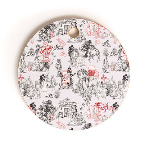 Marta Barragan Camarasa Toile de Jouy Between eras Cutting Board Round