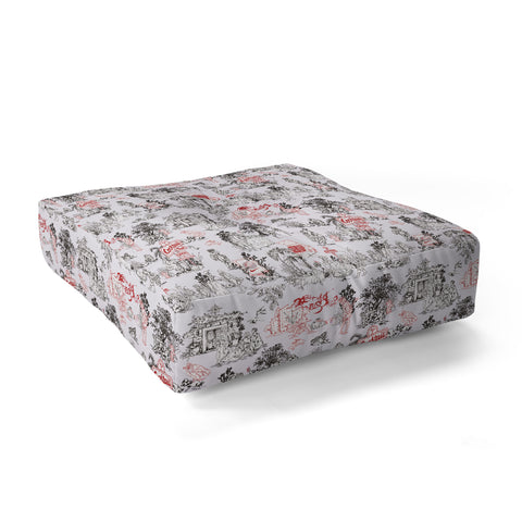 Marta Barragan Camarasa Toile de Jouy Between eras Floor Pillow Square