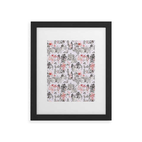 Marta Barragan Camarasa Toile de Jouy Between eras Framed Art Print