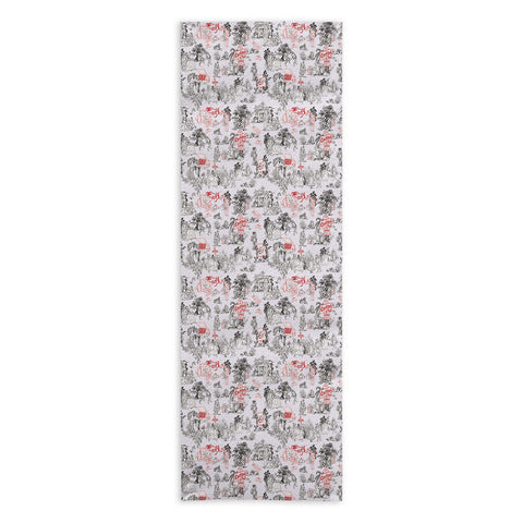 Marta Barragan Camarasa Toile de Jouy Between eras Yoga Towel