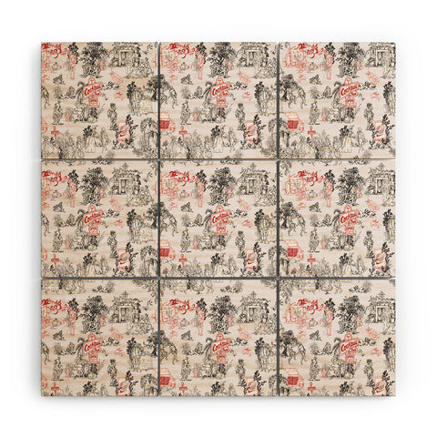 Marta Barragan Camarasa Toile de Jouy Between eras Wood Wall Mural