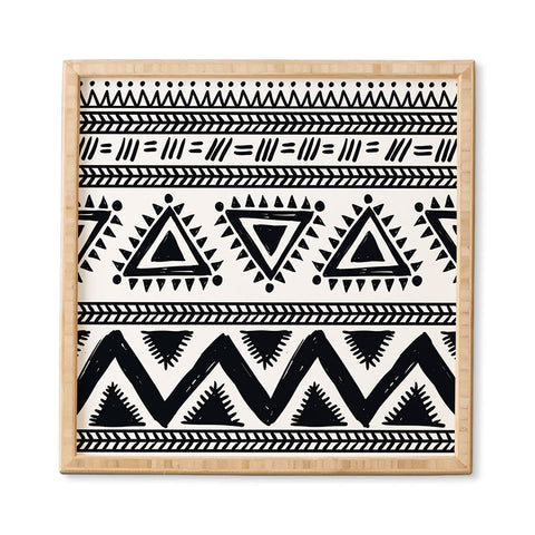 Marta Barragan Camarasa Tribal black and white Framed Wall Art