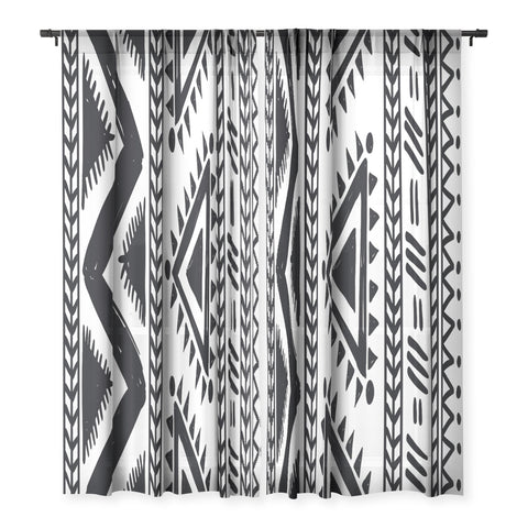 Marta Barragan Camarasa Tribal black and white Sheer Non Repeat