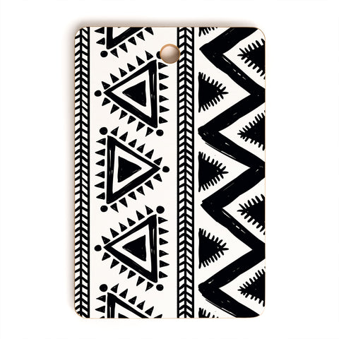 Marta Barragan Camarasa Tribal black and white Cutting Board Rectangle
