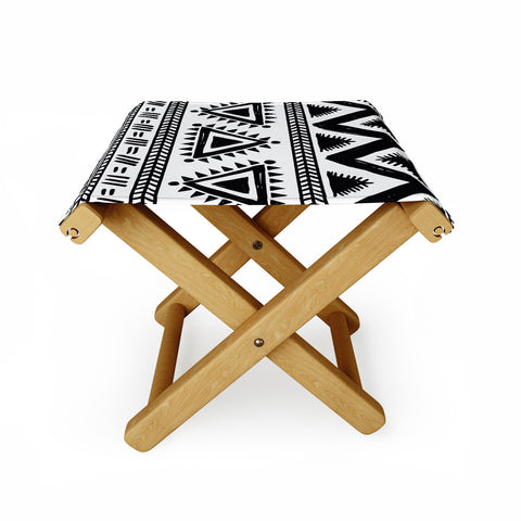 Marta Barragan Camarasa Tribal black and white Folding Stool