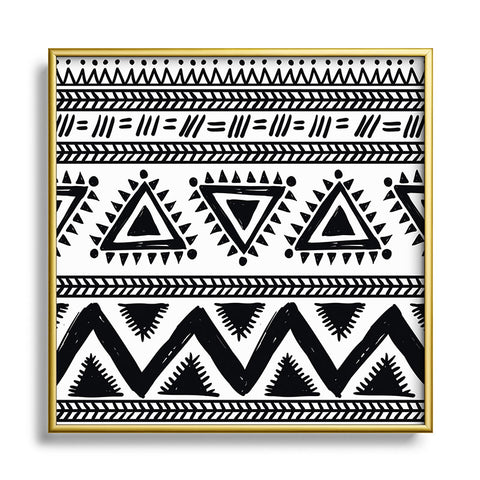 Marta Barragan Camarasa Tribal black and white Square Metal Framed Art Print