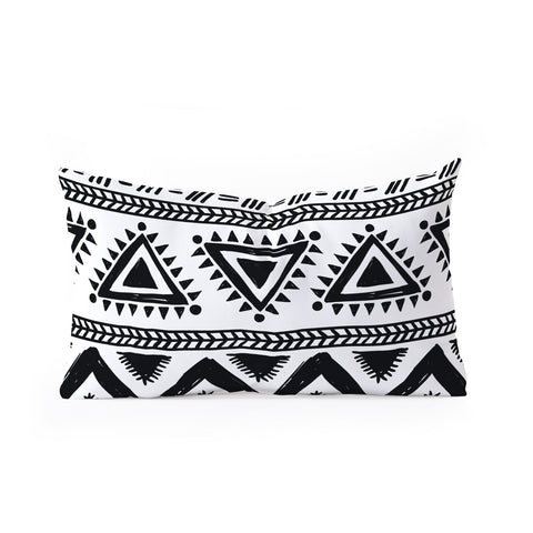 Marta Barragan Camarasa Tribal black and white Oblong Throw Pillow