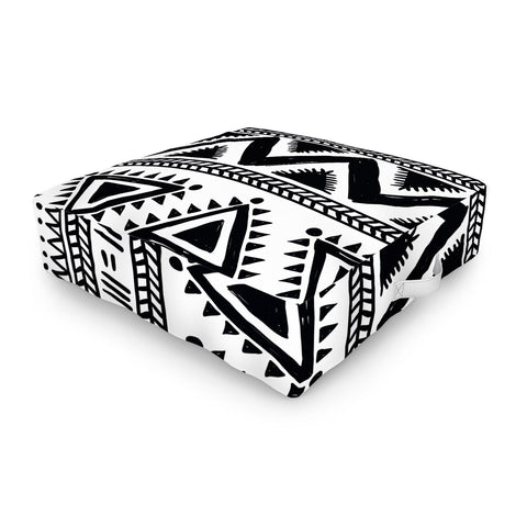 Marta Barragan Camarasa Tribal black and white Outdoor Floor Cushion