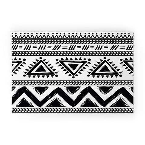 Marta Barragan Camarasa Tribal black and white Welcome Mat